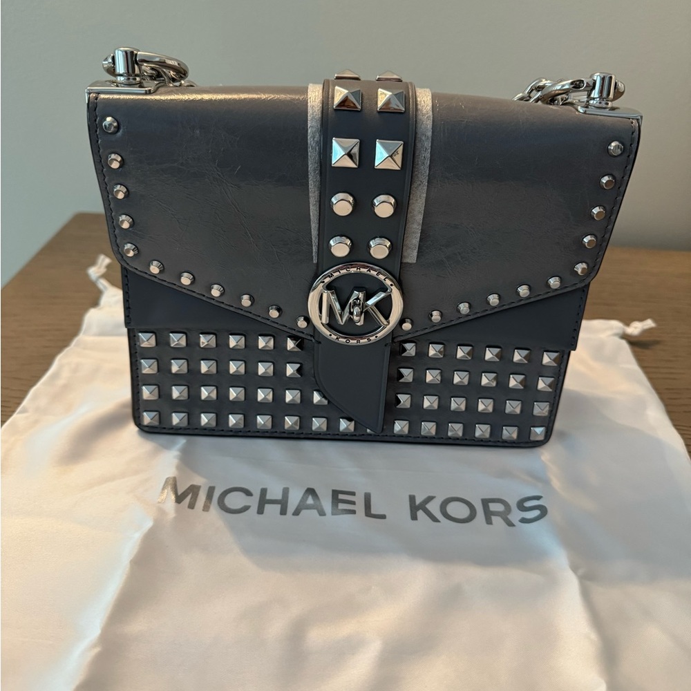 Michael Kors studded taupe bag